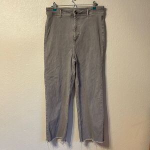 Oat New York High Rise Raw Hem Straight Leg Jeans Size 32